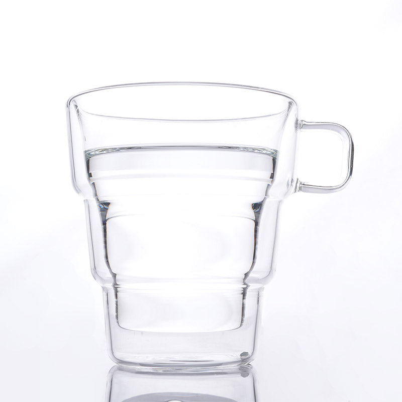 Mug & Tea Cup - Morsa Double Wall Glass Cup (250 ML) - Set Of Four