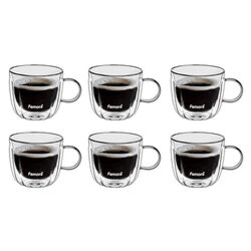 Mug & Tea Cup - Halona Double Wall Glass Cup (235 ML) - Set Of Six