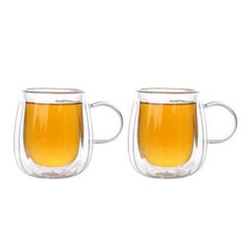 Mug & Tea Cup - Myun Double Wall Glass Cup (250 ML) - Set Of Two