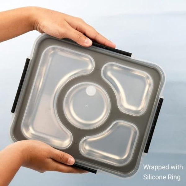 Tiffin Box & Storage Box - Bite Bliss Lunch Box - Black