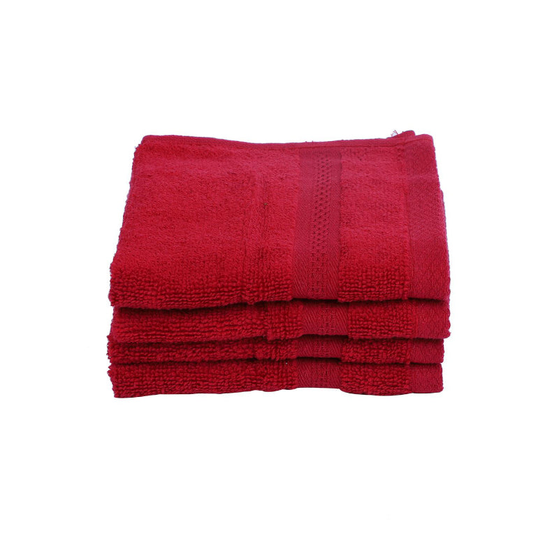 Buy Miorah Face Towel (Red) - Set Of Four Hand & Face Towels from Vaaree