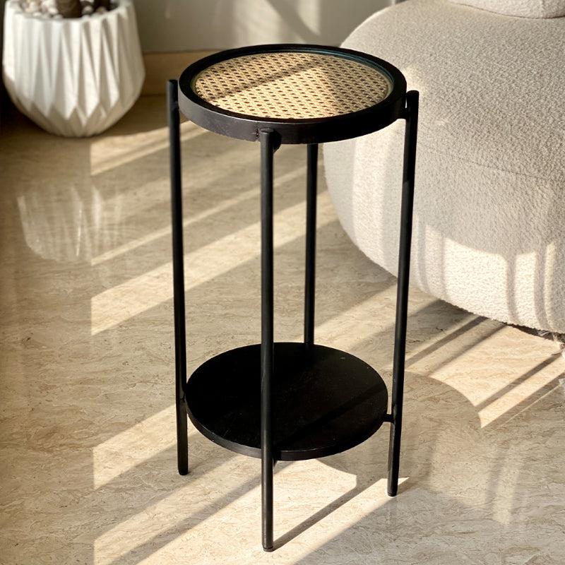 Buy Nameta Rattan 2-Tier Accent Table Side & Bedside Tables from Vaaree