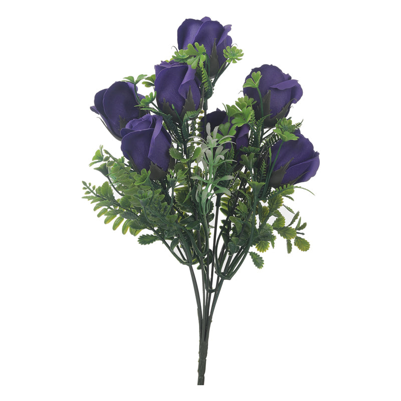 Buy Faux Violet Rose Bunch - Set Of Two Artificial Flowers from Vaaree