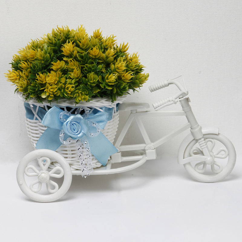 Artificial Plants - Faux Yellow Flower Plant On Mini Cycle Rikshaw