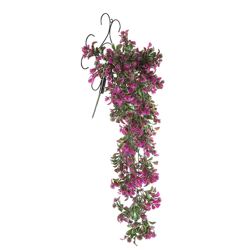 Buy Faux Purple Flower Vine With Metal Wall Stand Artificial Plants from Vaaree