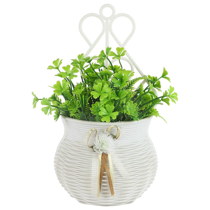 Artificial Plants - Faux Grass Plant With Wall Hanging Pot