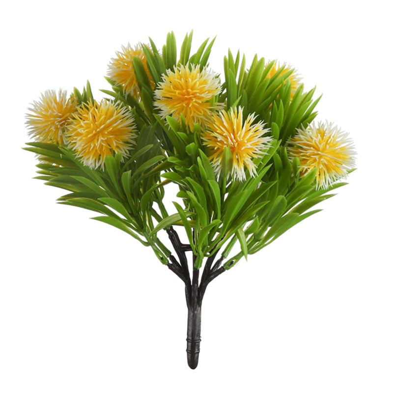 Artificial Plants - Faux Yellow Dandelion Plant With Wall Hanging Pot