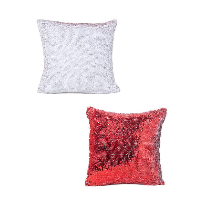 Buy Lisha Sequin Cushion Cover (Red & White) - Set Of Two Cushion Cover Sets from Vaaree