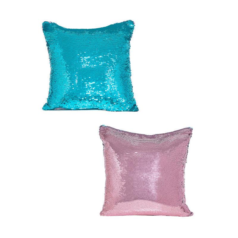 Buy Lisha Embellished Cushion Cover (Blue & Pink) - Set Of Two Cushion Cover Sets from Vaaree