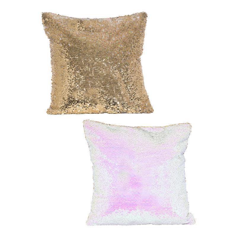 Buy Lisha Embellished Cushion Cover (Gold & Pink) - Set Of Two Cushion Cover Sets from Vaaree