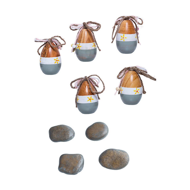 Buy Handpainted Easter Egg & Pebble Rock Showpiece - Nine Piece Set Garden Tools from Vaaree