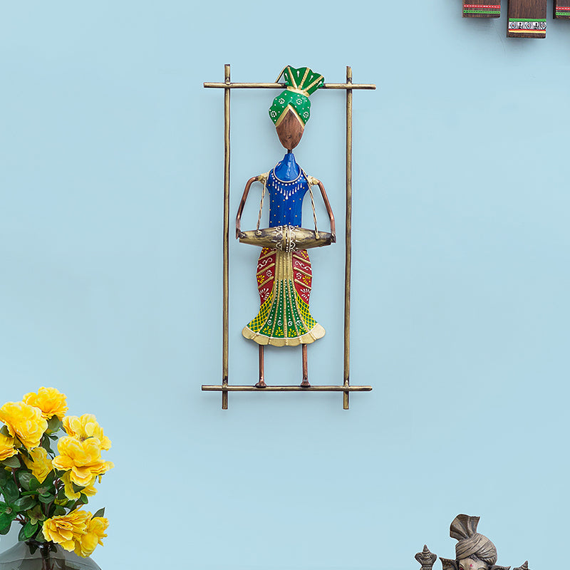 Wall Accents - Dholak Man Handcrafted Wall Accent