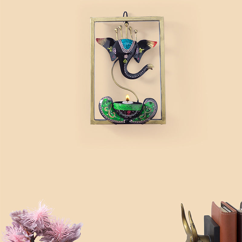 Wall Accents - Black Handcrafted Ganesha Wall Accent