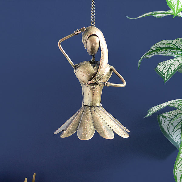 Buy Mina Handcrafted Dancing Doll Wall Accent- Gold Wall Accents from Vaaree