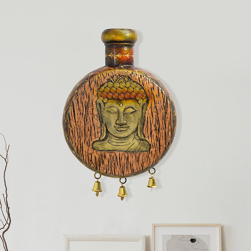 Wall Accents - Hand Engraved Buddha On Matka Wall Accent