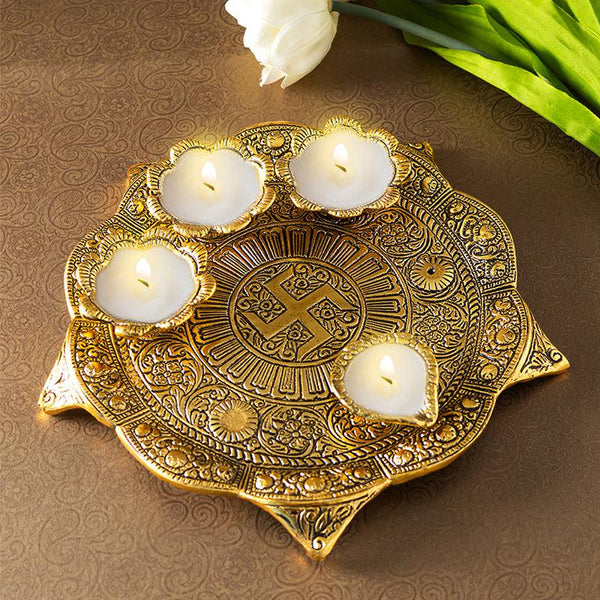 Buy Minsara Gold Pooja Thaali Pooja Thali & Sets from Vaaree