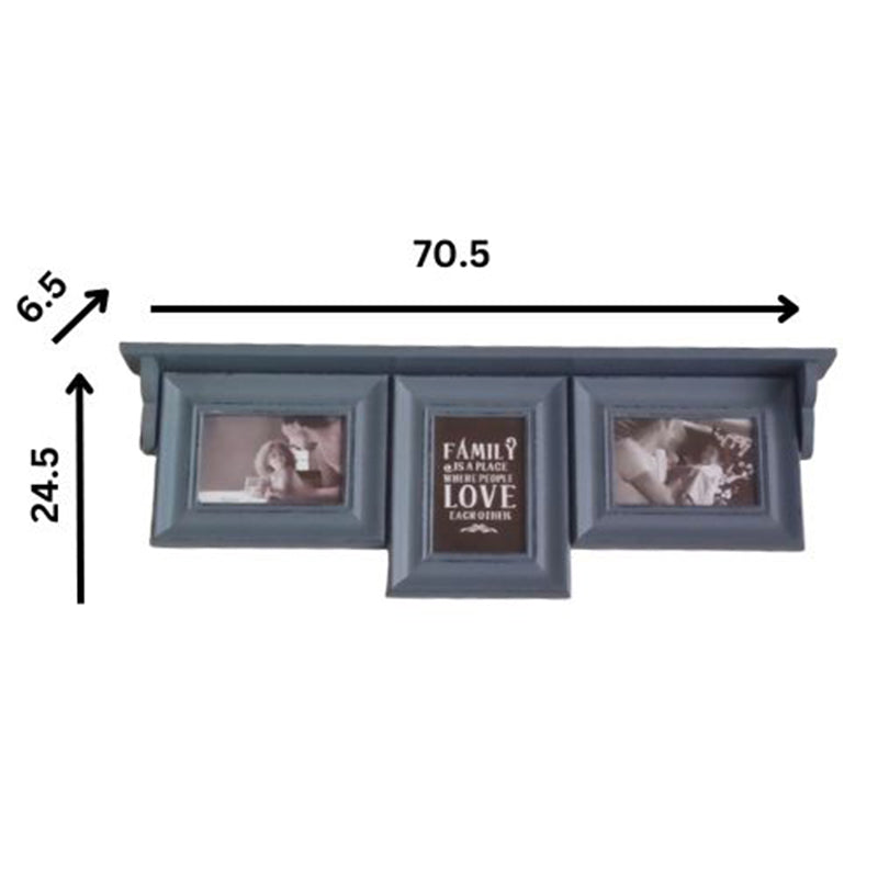 Buy Memoria Photo Frame With Wall Shelf - Grey Photo Frames from Vaaree