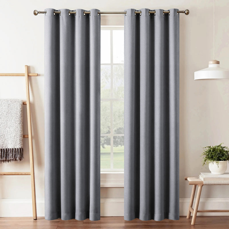 Buy Dwina Solid Blackout Curtain (Grey) - Set Of Two Curtains from Vaaree