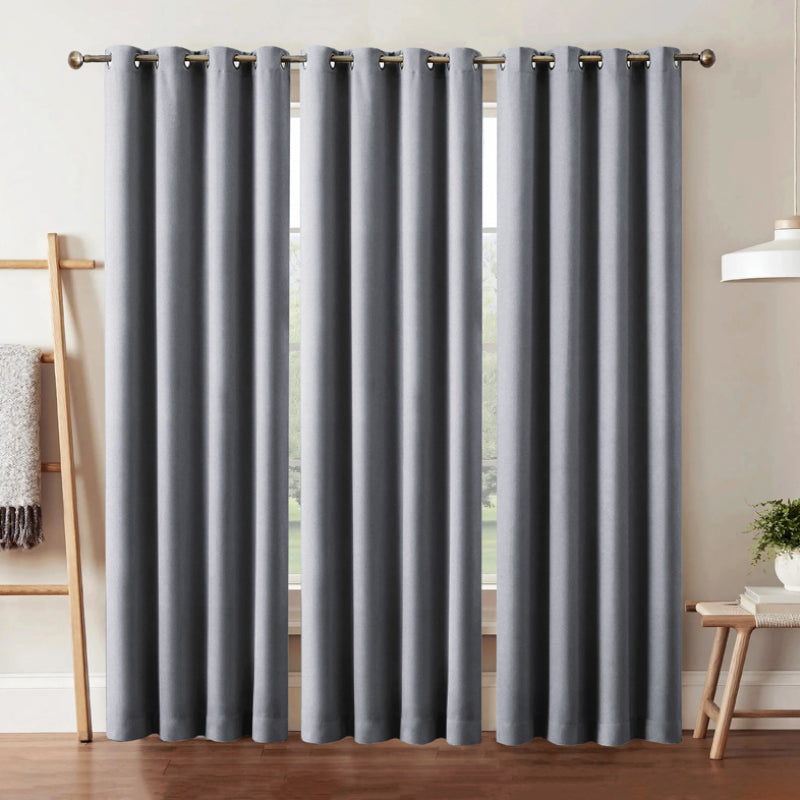 Buy Dwina Solid Blackout Curtain (Grey) - Set Of Three Curtains from Vaaree