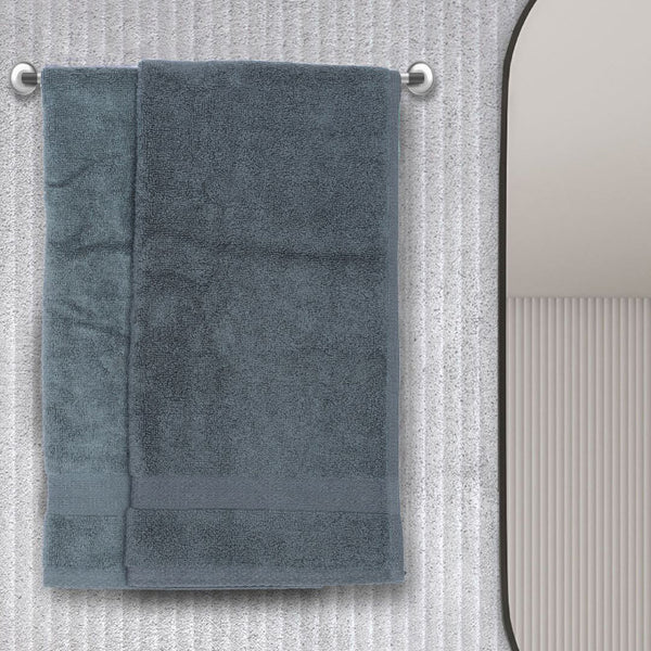 Buy Miorah Hand Towel (Grey) - Set Of Two Hand & Face Towels from Vaaree