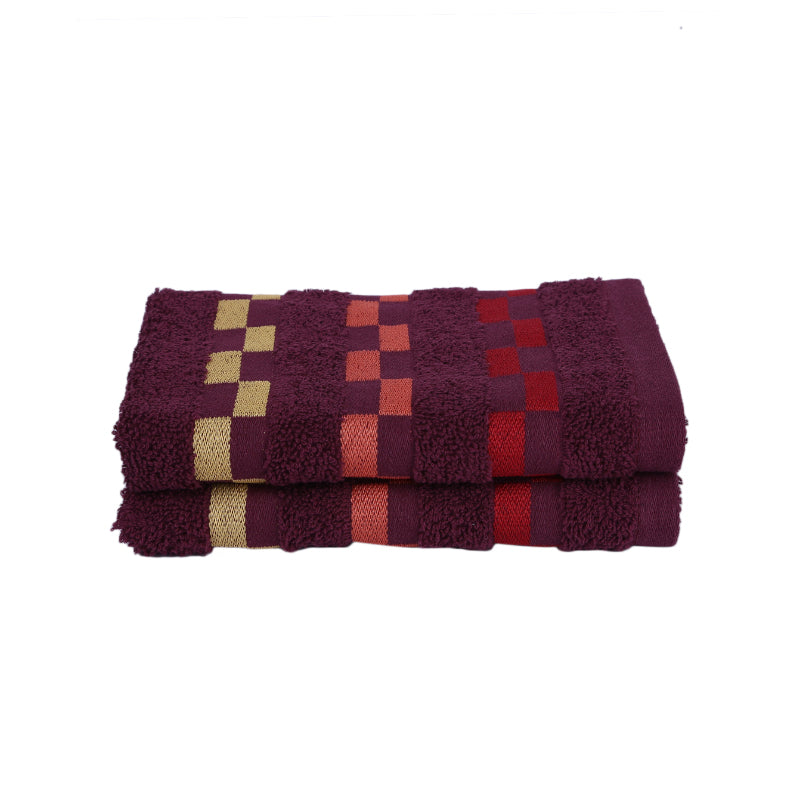 Buy Delpha Hand Towel (Wine) - Set Of Two Hand & Face Towels from Vaaree