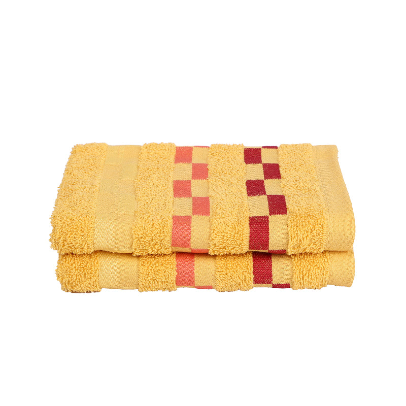 Hand & Face Towels - Delpha Hand Towel (Yellow) - Set Of Two