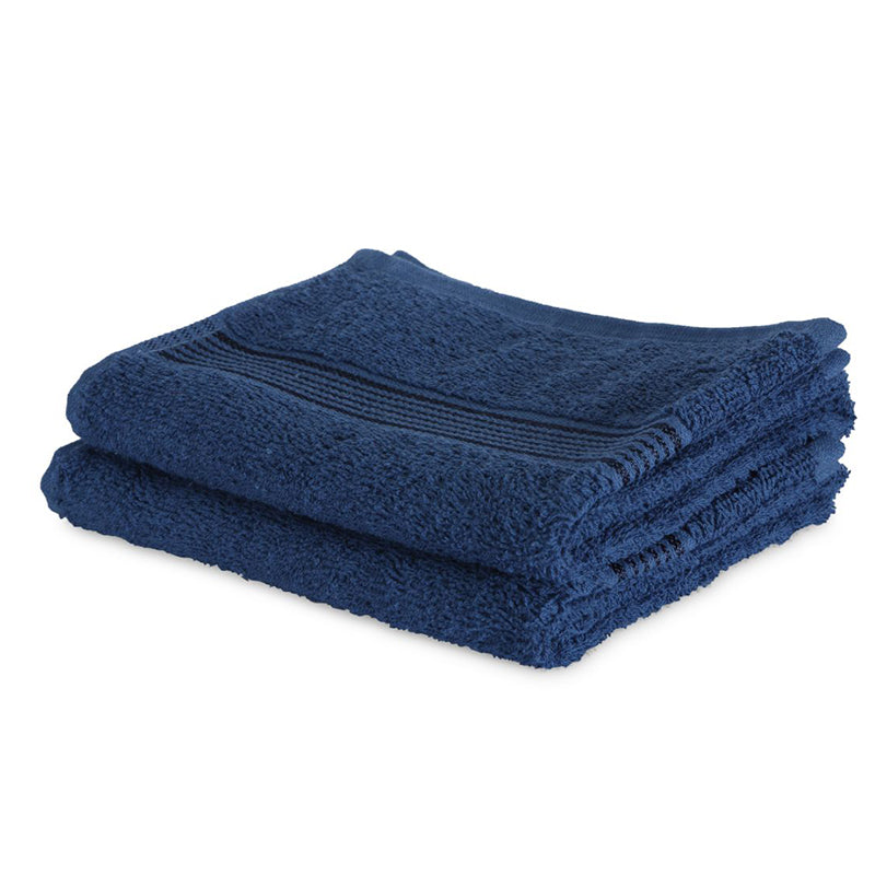 Buy Eva Quick Dry Hand Towel (Navy Blue) - Set Of Two Hand & Face Towels from Vaaree