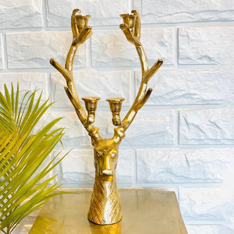 Buy Stag Supremacy Candle Holder - Gold Candle Holders from Vaaree