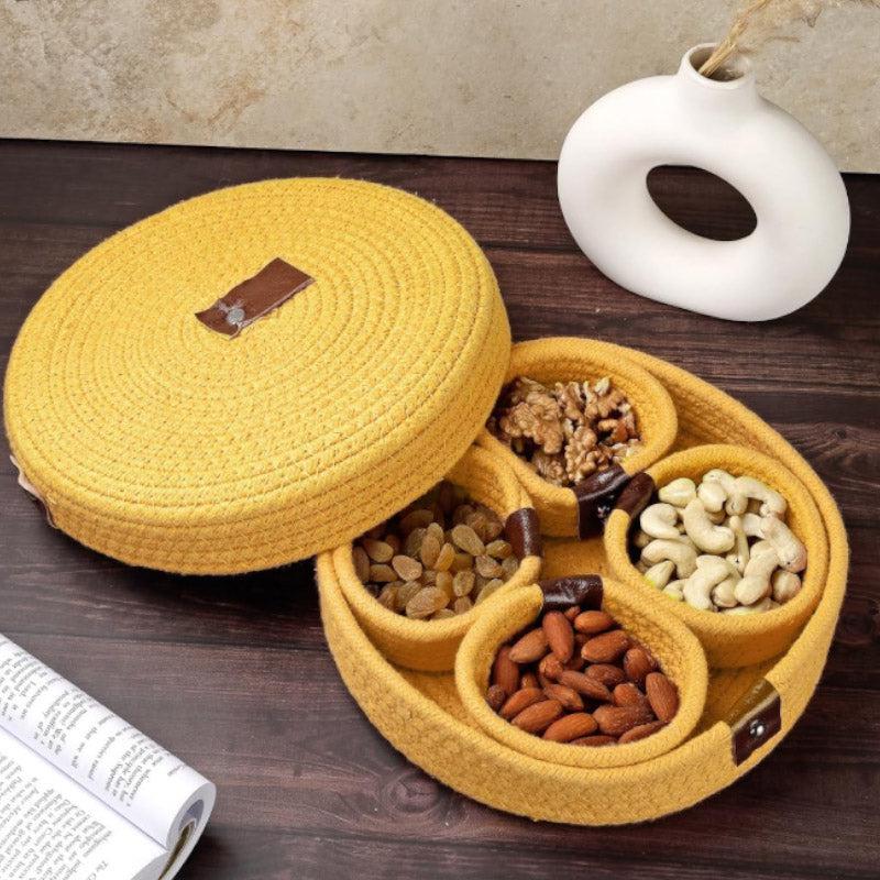 Buy Kiaro Natural Fiber Multipurpose Organizer - Yellow Storage Basket from Vaaree