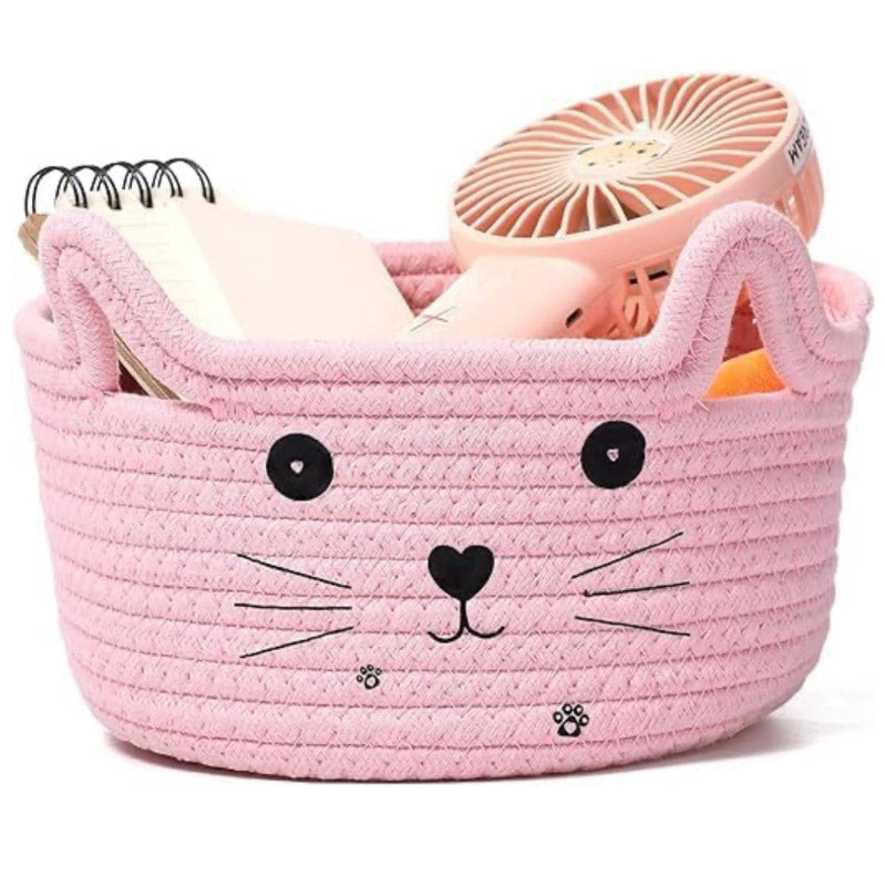 Storage Basket - Meow Mate Natural Fiber Storage Basket - Pink