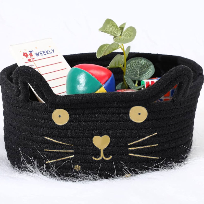 Storage Basket - Meow Mate Natural Fiber Storage Basket - Black