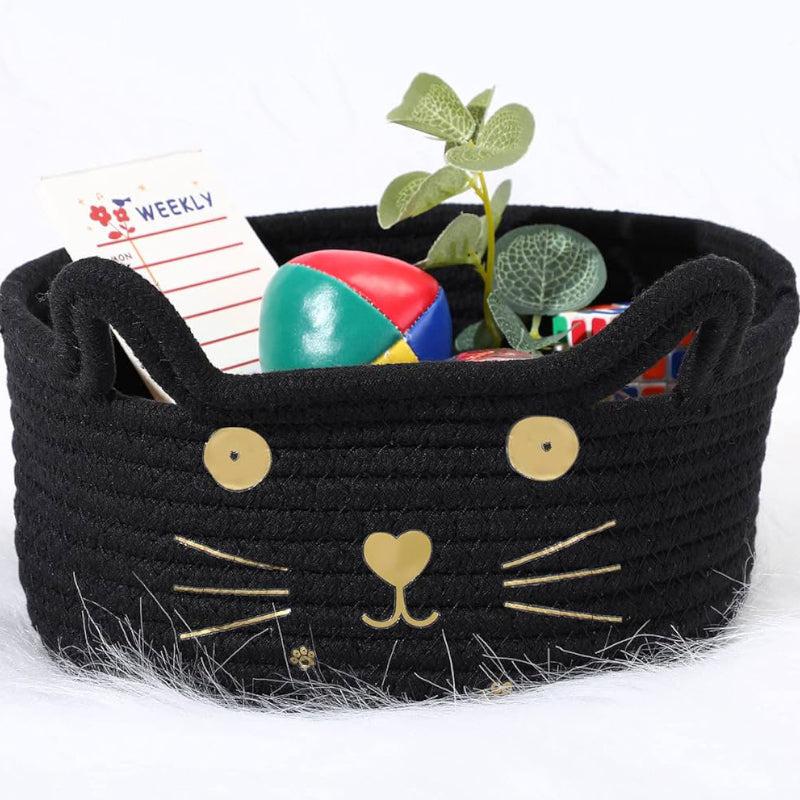 Buy Meow Mate Natural Fiber Storage Basket - Black Storage Basket from Vaaree