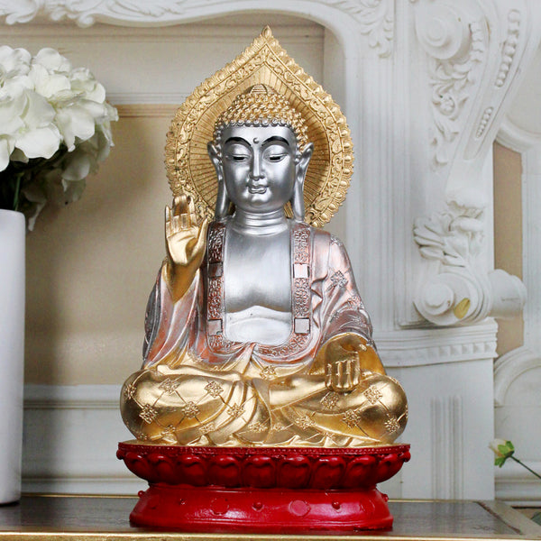 Showpieces - Buddha Aura Showpiece - Gold & Silver