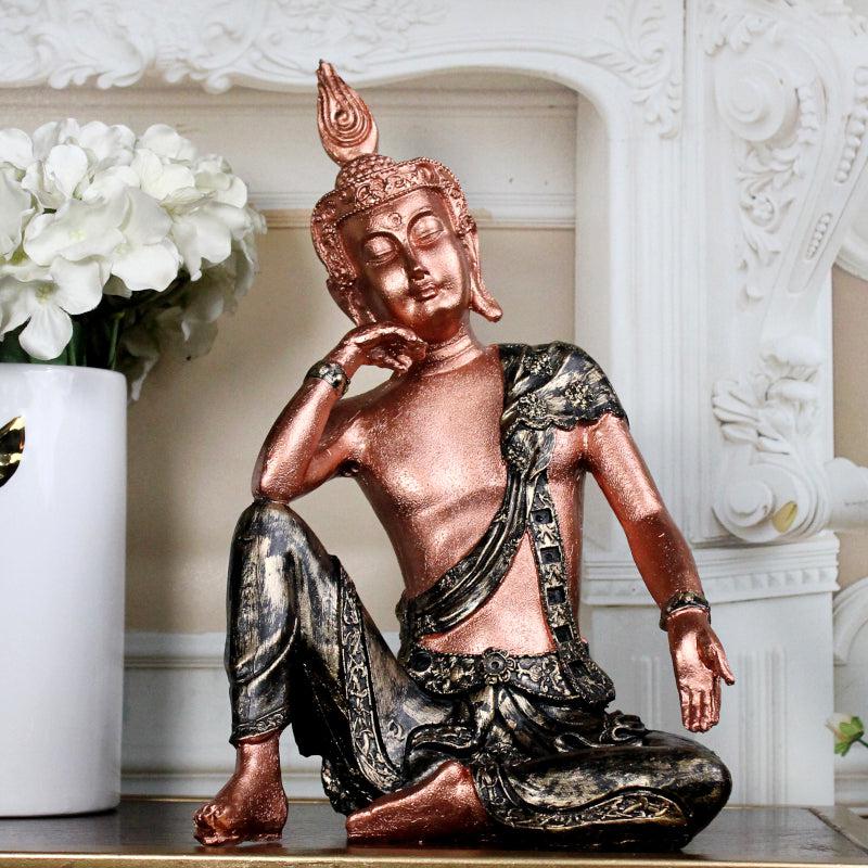 Buy Pondering Buddha Showpiece - Copper Showpieces from Vaaree