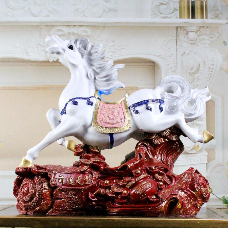 Buy Stallion Chariot Showpiece - White & Dark Brown Showpieces from Vaaree