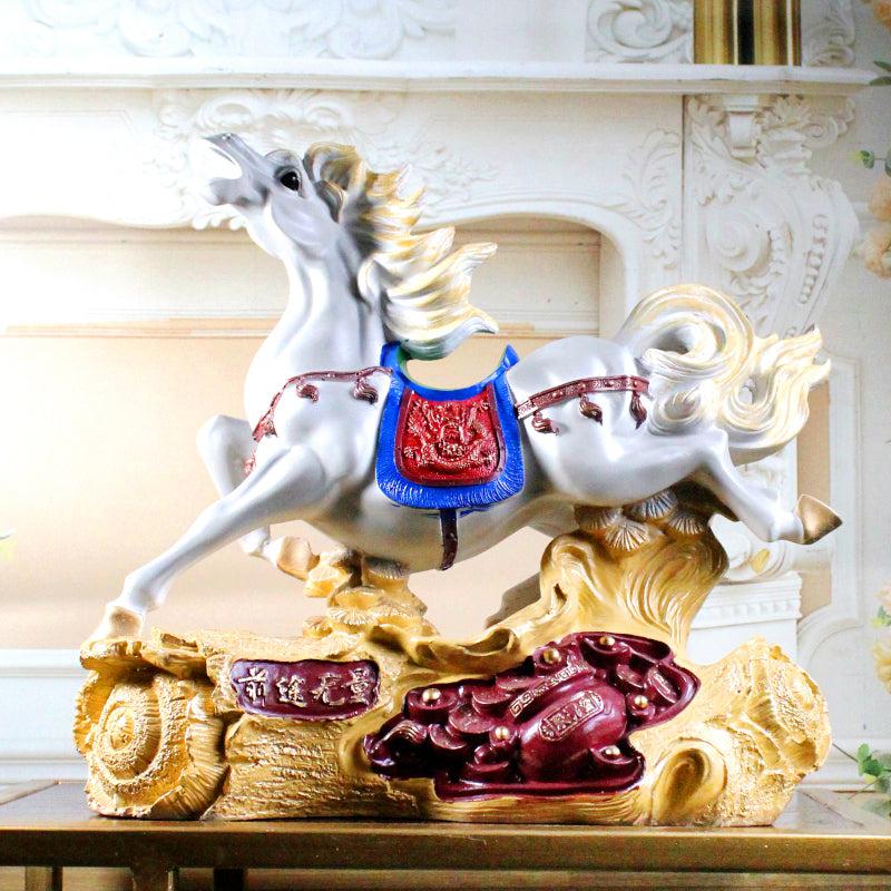 Buy Stallion Chariot Showpiece - Gold & White Showpieces from Vaaree