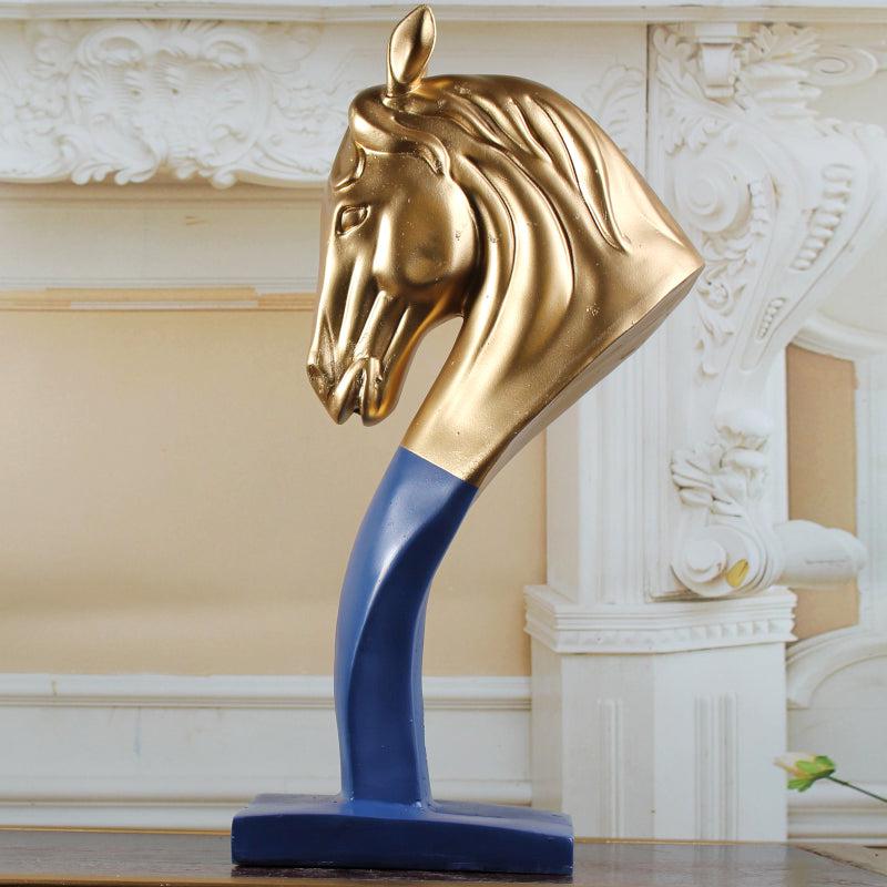 Buy Equine Elegance Showpiece - Cobalt Blue & Gold Showpieces from Vaaree