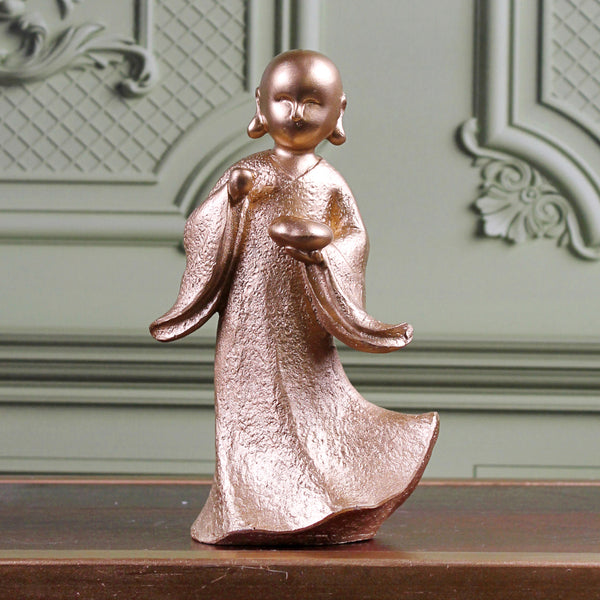 Ethereal Little Monk Showpiece - Gold