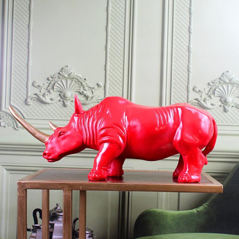 Buy Power Rhino Showpiece - Red Showpieces from Vaaree