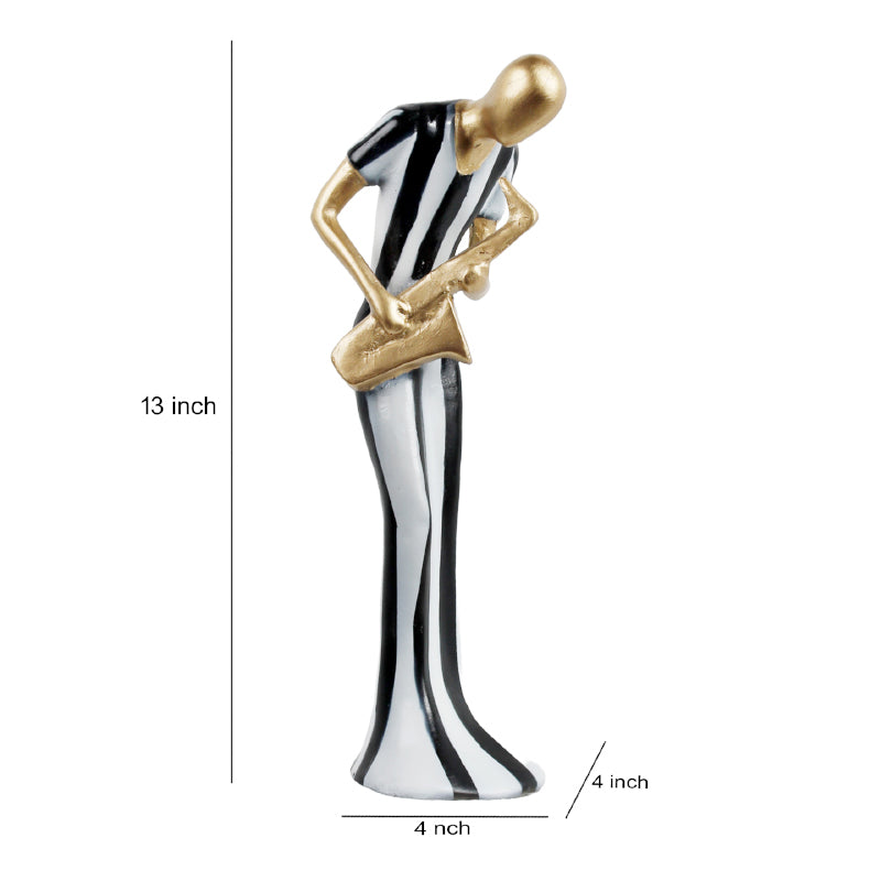 Buy Saxophone Symphony Showpiece - Black & White Showpieces from Vaaree