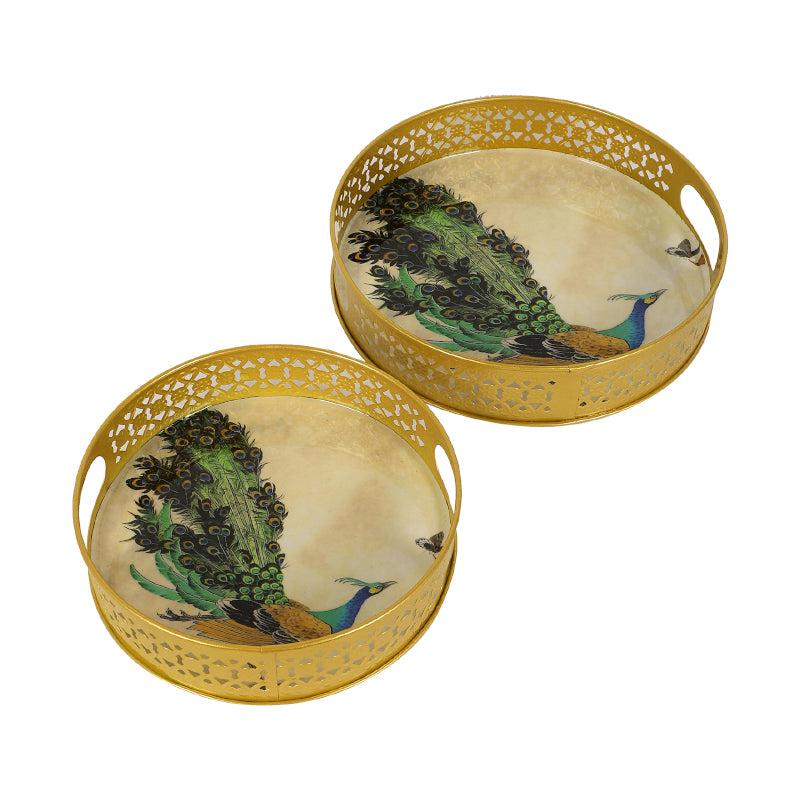 Buy Mayoora Jaali Serving Tray - Set Of Two Serving Tray from Vaaree