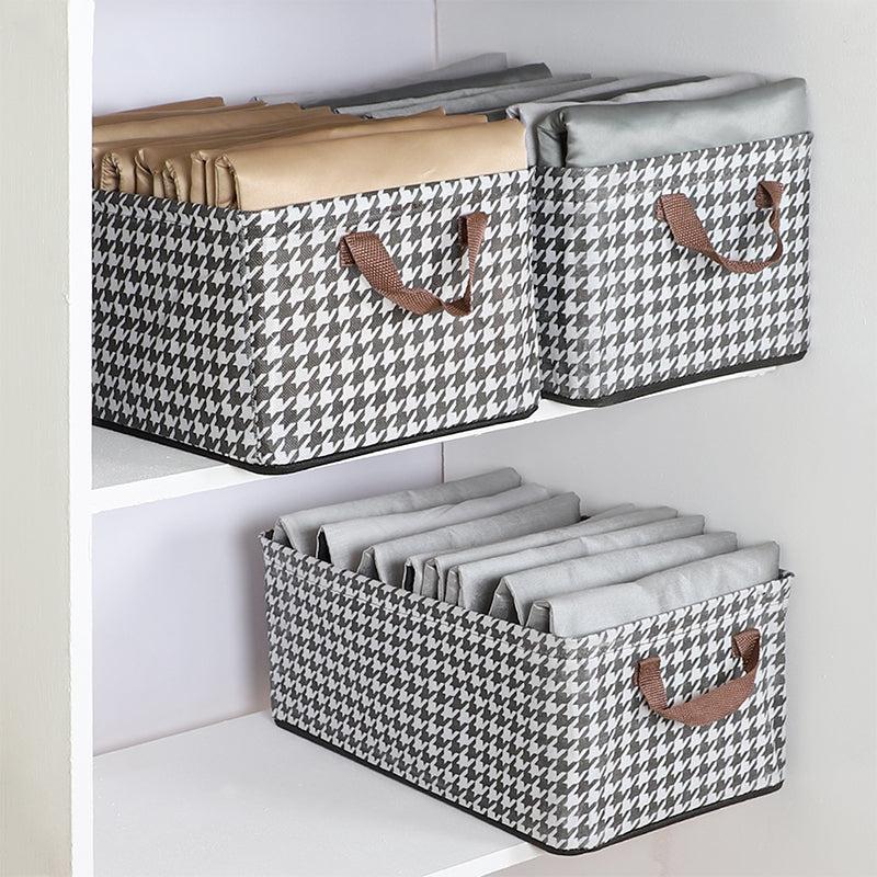 Buy Nash Foldable Storage Basket - Set Of Three Cloth Organizers from Vaaree