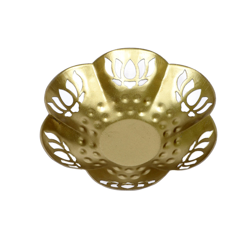 Buy Gold Lotus Tealight Candle Holder - Set Of Three Candle Holders from Vaaree