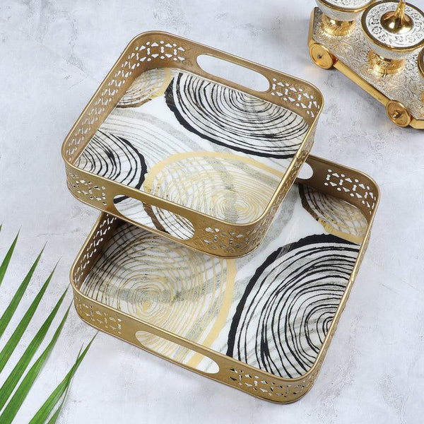 Buy Tyla Abstract Serving Tray - Set Of Two Serving Tray from Vaaree