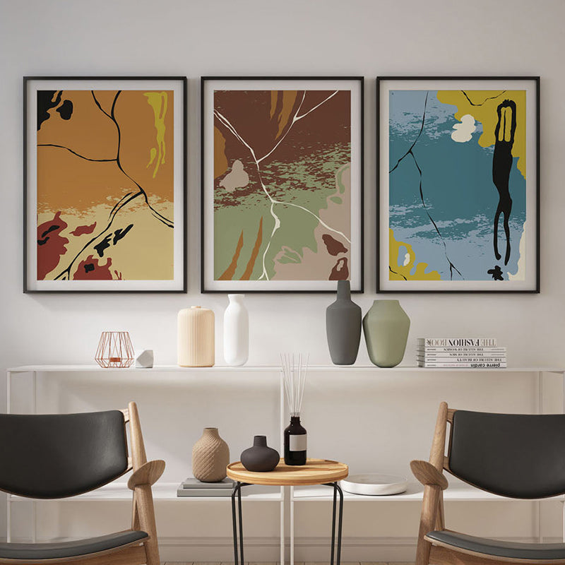 Wall Art & Paintings - Dynamic Dreamscape Wall Art (Black Frame) - Set Of Three