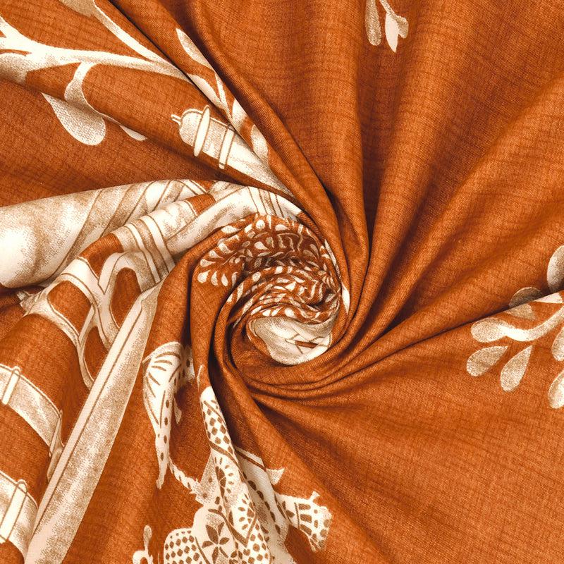 Bedsheets - Motira Ethnic Bedsheet - Beige & Brown