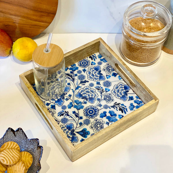 Buy Indigo Glance Mangowood Tray Serving Tray from Vaaree