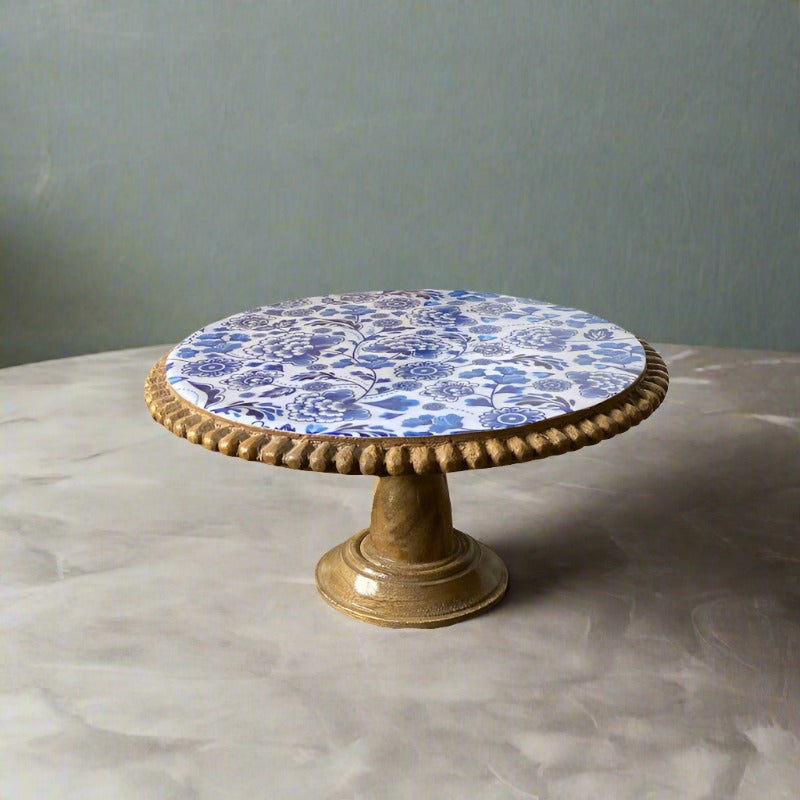 Cake Stand - Indigo Glance Mangowood Cakestand