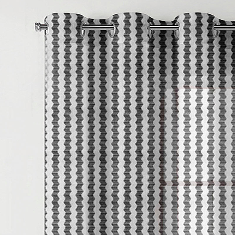 Buy Atla Net Stripe Sheer Curtain - Grey Curtains from Vaaree