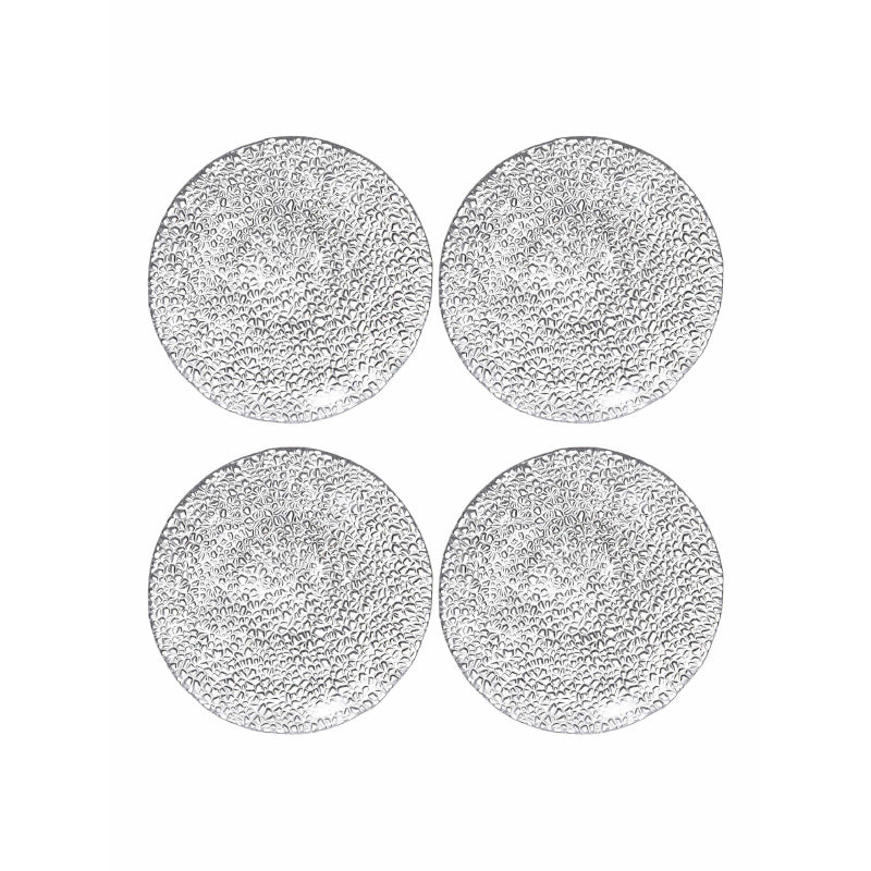 Quarter Plate - Drizzle Dimo Glass Plate - Set Of Four